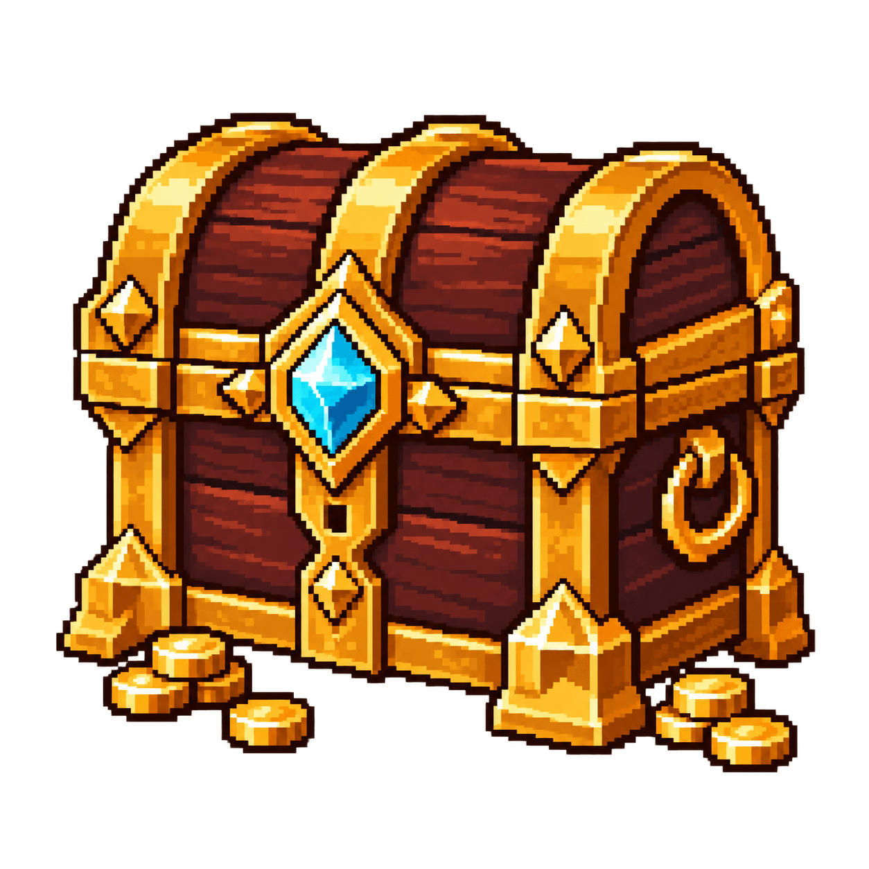 A gold-bound treasure chest